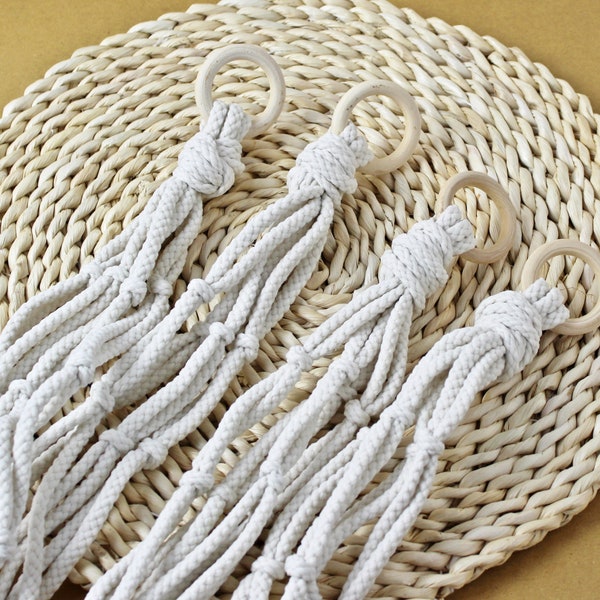 Simple Macrame Hanging Planter Holder, Small Plant Hanger (about 19 inches), Super Cute Boho Decoration, Simple Minimalist, Vintage Style