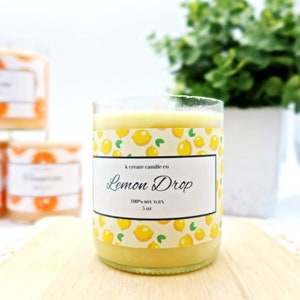 100% Natural Soy Wax Candles Scented With Certified Organic Essential Oil, 5oz, Recycled Glass Bottle, Hemp Wick, Non-Toxic, Upcycled