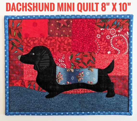 RazBeca teckel pdf patroon applique met onafgewerkte rand full colour miniquilt hond Etsy Nederland