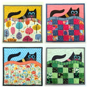 Georgette et la télé - MOTIF PDF numérique - Bloc de courtepointe - Applique bord brut - RazBeca - Bloc de courtepointe