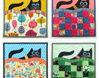 Georgette & the TV - digitales PDF MUSTER - Quilt Block - Raw Edge Applikation - AzBeca - Quilt Block