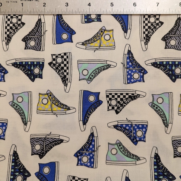 Tennis Shoe Fabric - Cotton - Strip is about 6" x 18"