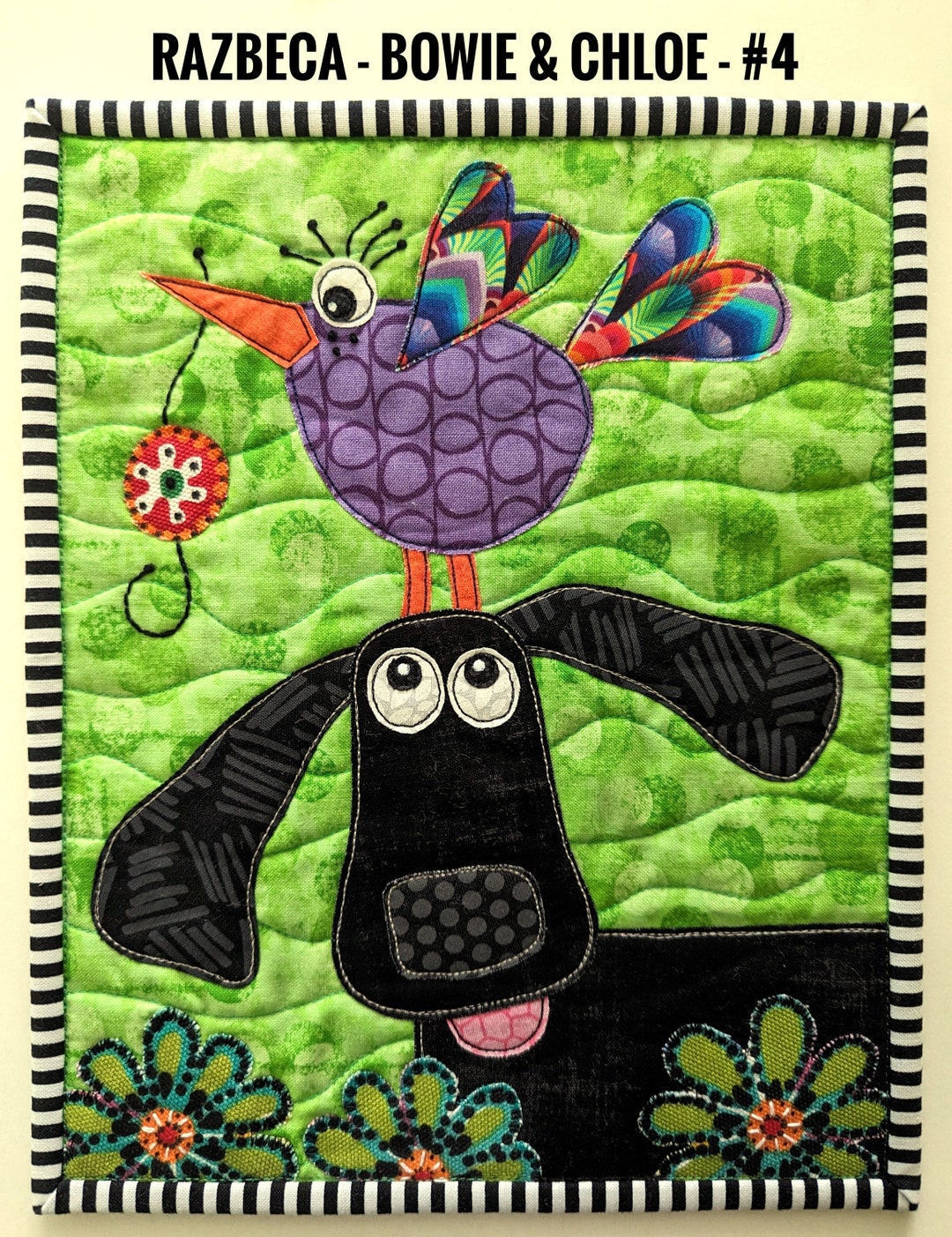 Bowie & Chloe_printed Pattern #4 - Full Color - Mini Quilt - Raw Edge ...