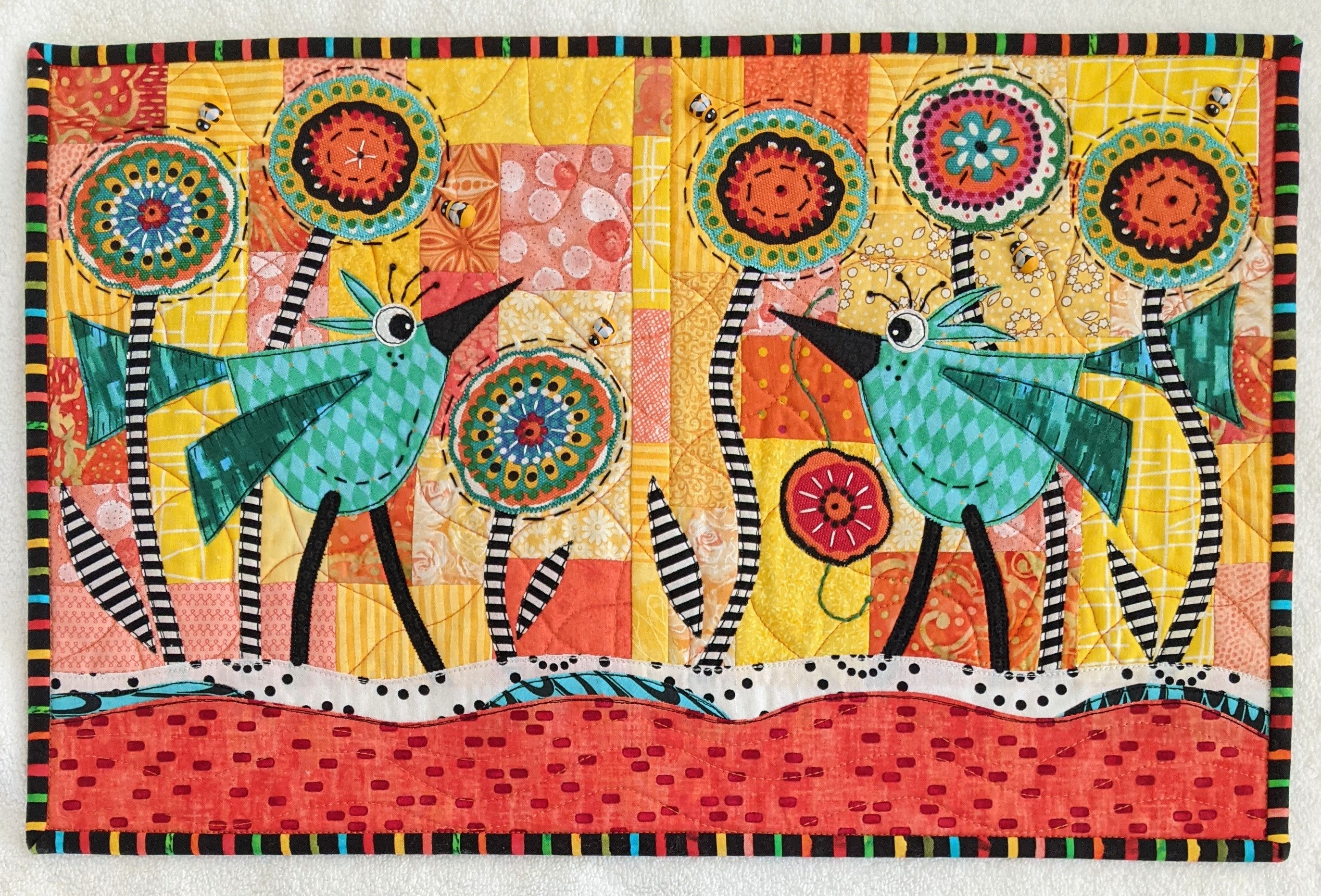 Sparky & Flicker PDF Pattern - Full Color - Mini Quilt Wall Sparky & Flicker PDF Pattern - Full Color - Mini Quilt Wall