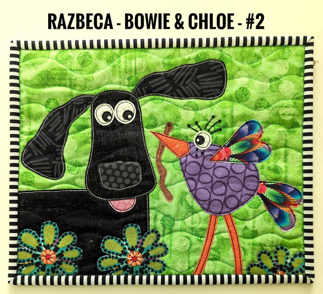 Bowie & Chloe_pdf Pattern #2 - Full Color - Mini Quilt - Raw Edge ...
