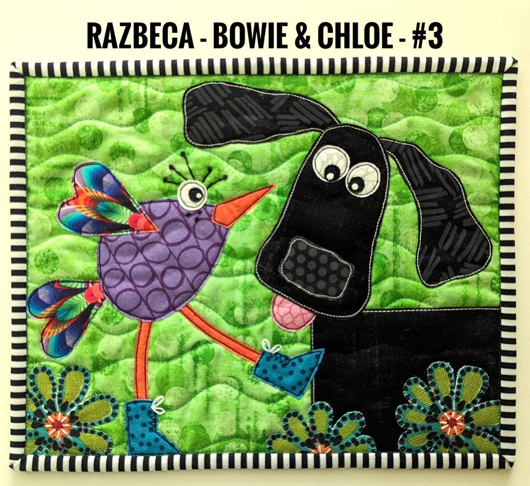 Bowie & Chloe_printed Pattern #3 - Full Color - Mini Quilt - Raw Edge ...