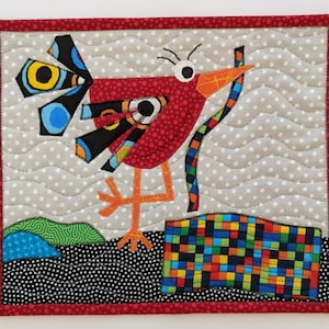 Comfort PDF Muster - Vollfarbe - Mini Quilt - Quiltblock - Vogel Muster - Raw Edge Applikation - ZarBeca's Vögel