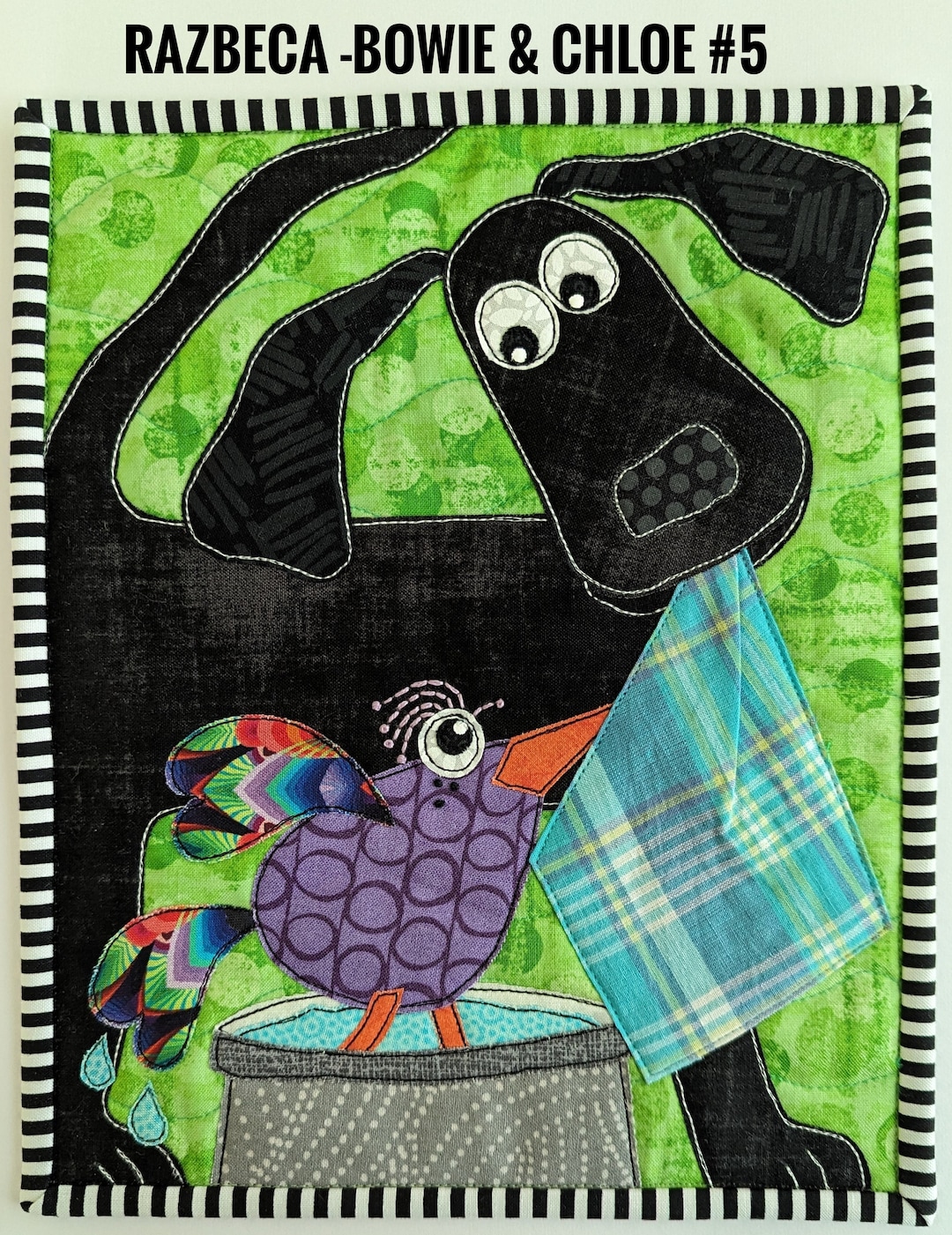 Bowie & Chloe_printed Pattern #5 - Full Color - Mini Quilt - Raw Edge ...