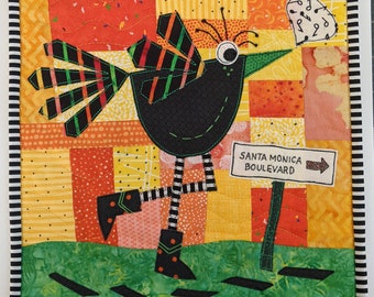 Cheryl Crowe PRINTED Applique Page - Mini Quilt -Wonky Bird Pattern - Raw edge Applique - RazBeca's Birds