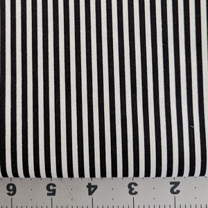Black & White Stripe 100% Cotton Fabric - 1/4 yard - 9" x width of fabric (42")