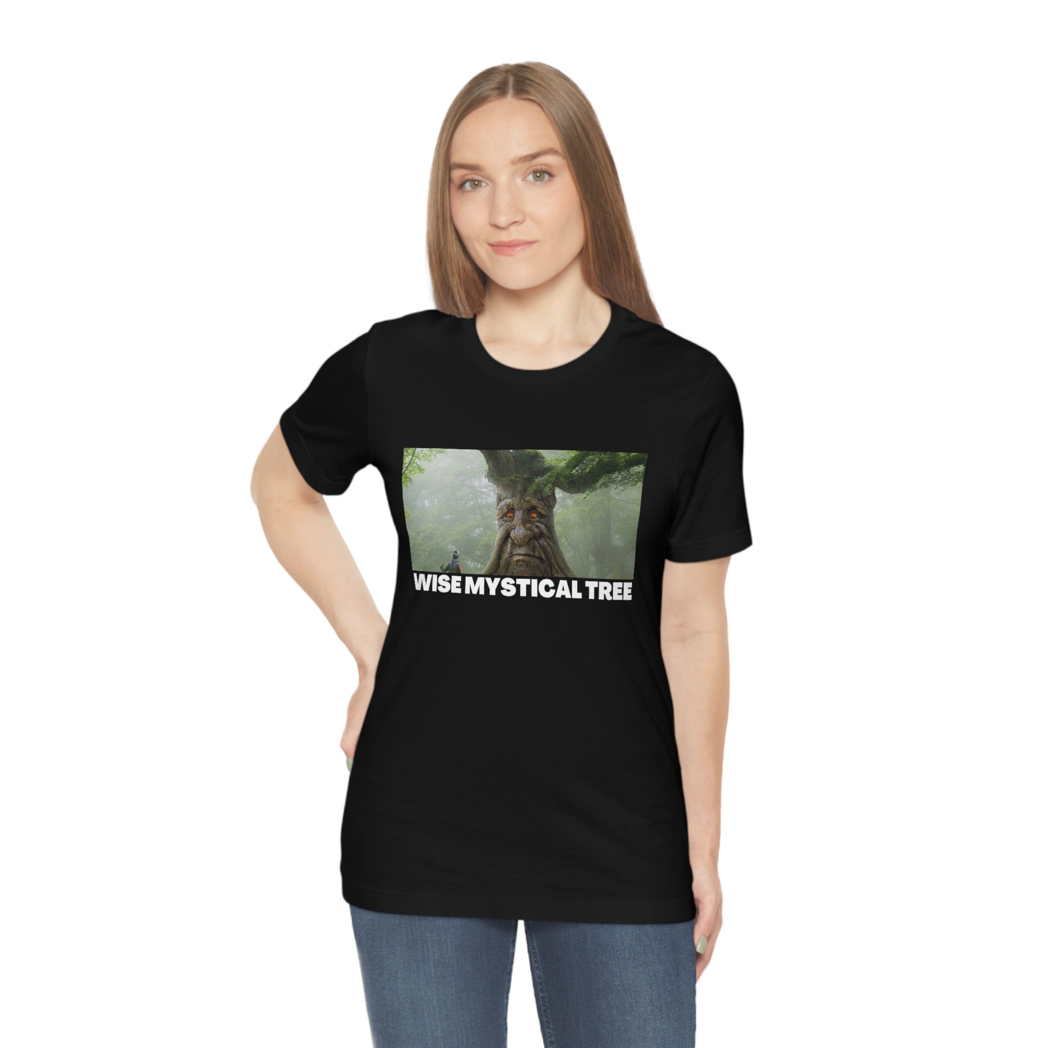 Wise Mystical Tree Face Old Mythical Oak Tree Funny Meme T-Shirt