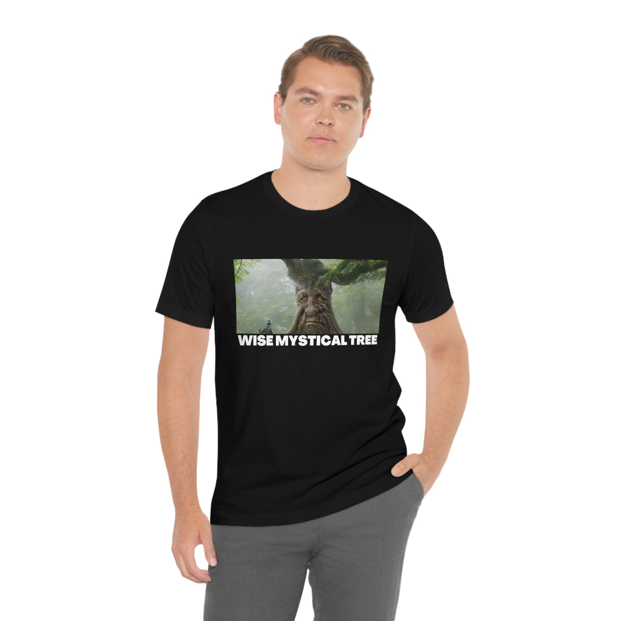 Wise Mystical Tree Face Old Oak Tree Funny Meme Best T-Shirt