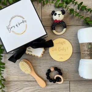 Baby gift box | Personalized gift | Baby gift set | Baby shower gift |  Panda gift set | Baby blanket | Welcome home baby gift |