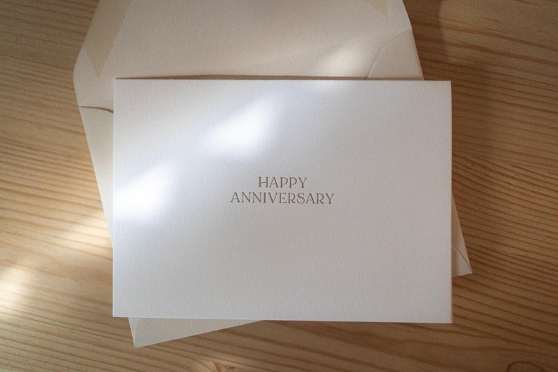 Happy Anniversary Letterpress Card, anniversary card for husband, anniversary card for wife, card for first wedding anniversary image 3