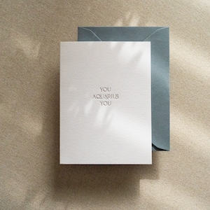 Wassermann Geburtstagskarte, Sternzeichen Geburtstag, Letterpress Karte, Sternzeichen Karte, Astrologie Geburtstagskarte, Geschenk für einen Wassermann, du bist stellar