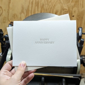 Happy Anniversary Letterpress Card, anniversary card for husband, anniversary card for wife, card for first wedding anniversary image 5