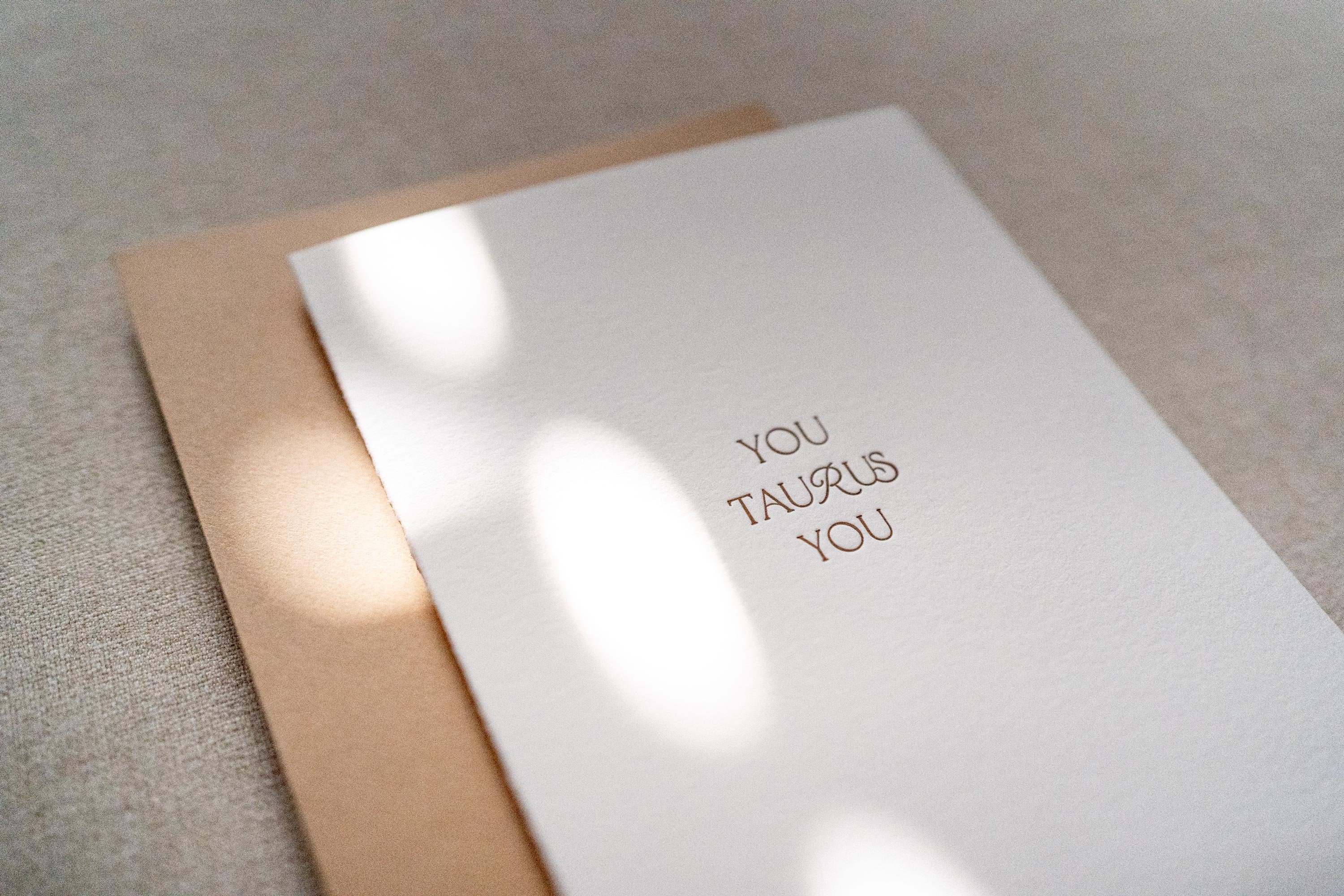 Taurus Birthday Card, zodiac birthday, letterpress greeting card, zodiac card, astrology birthday card, gift for a Taurus, you're stellar