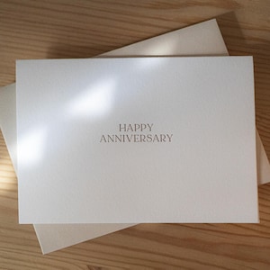 Happy Anniversary Letterpress Card, anniversary card for husband, anniversary card for wife, card for first wedding anniversary image 1