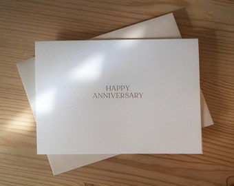 "Happy Jubiläum Letterpress Karte, Jubiläumskarte für Mann, Jubiläumskarte für Frau, Karte für den ersten Hochzeitstag."