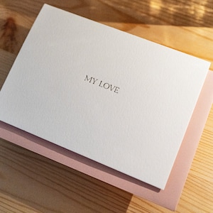 Meine Liebeskarte im Letterpress, Jubiläumskarte für Sie, Jubiläumskarte für Ihn, Hochzeitstag Liebeskarte, Valentinstag, romantische Karte, meine Liebeskarte