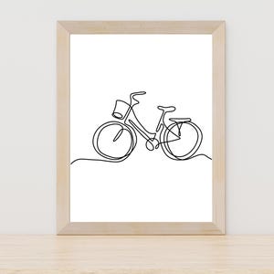 Arte lineal de bicicletas, impresión artística de bicicletas, ilustración de ciclismo, dibujo de bicicletas, decoración de bicicletas, arte de ciclismo, arte minimalista de bicicletas, regalo de arte para amantes de las bicicletas