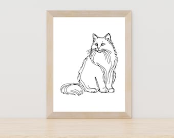 Cat line art
