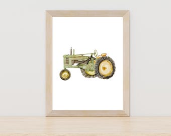 Tractor watercolor painting
