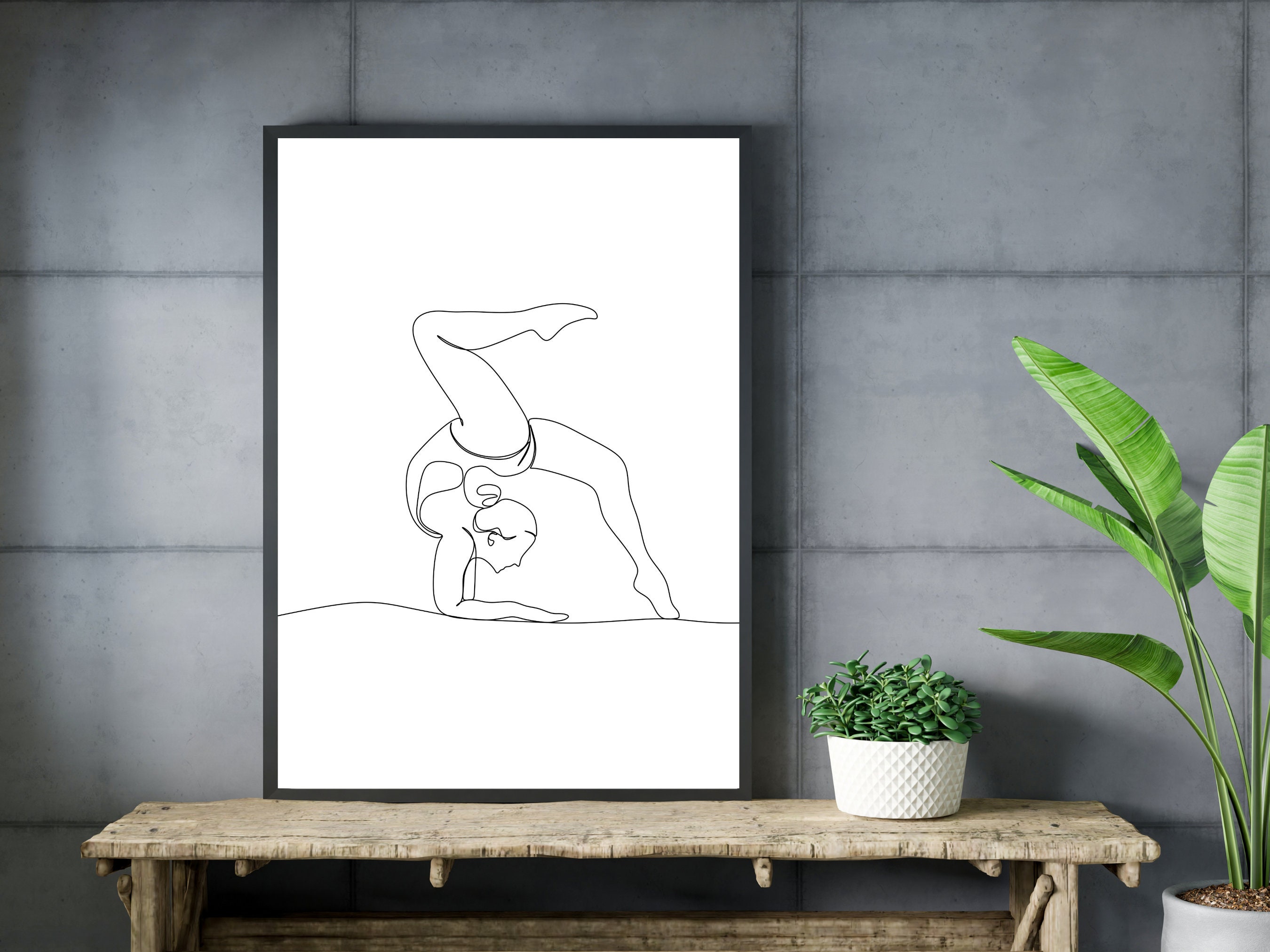 Gymnast Line Art Gymnastics Wall Art Gymnast Gift for Gymnastics Girl