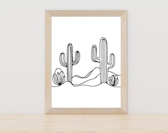 Cactus line art