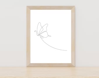 Butterflies Line Art, Line Drawing Art, Minimal Line Art, Butterfly Wall Art Print, Butterflies Drawing, Minimalist Wall Art, Fine Line Art