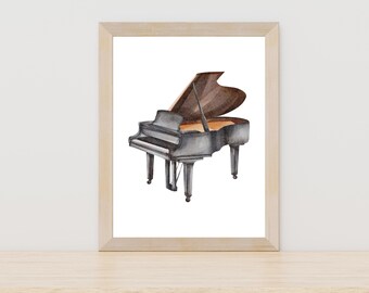 Piano watercolor painting