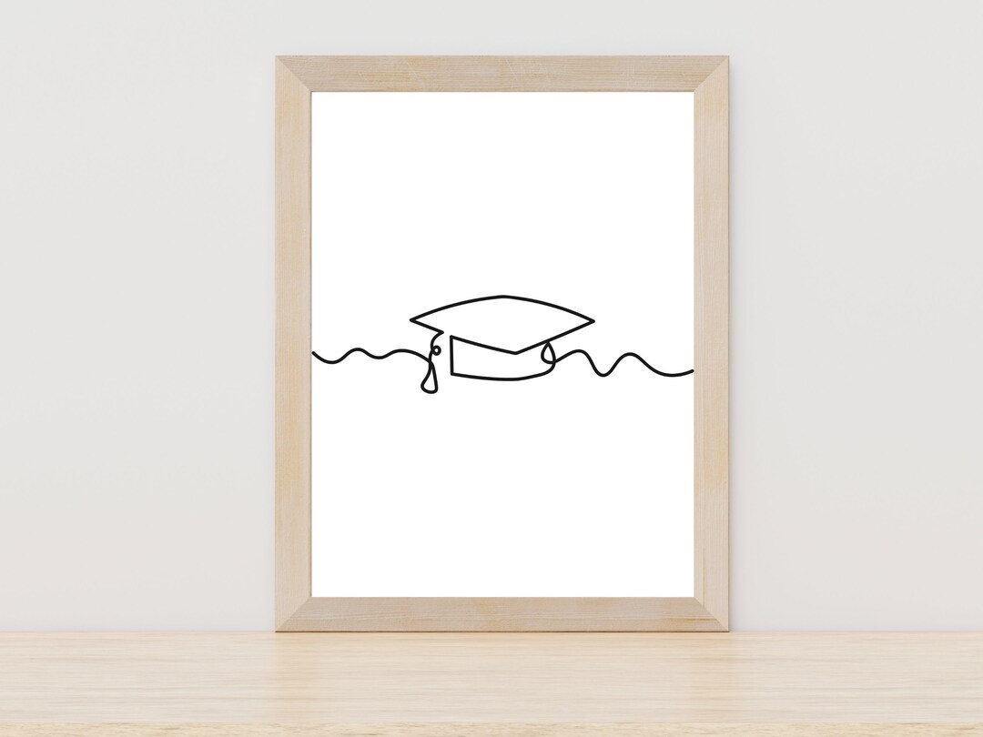 Graduation Cap Printable Line Art, Graduation Line Art, Graduation Gift ...