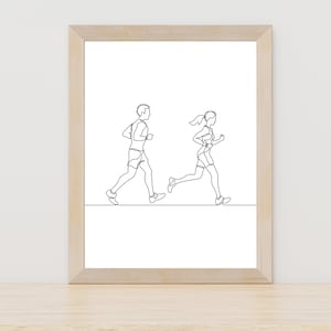 Minimalist Running Line Art, Sport Print, Exercise Printable, Runner Lover, Athlete Print, Locker Room Decor, Runners Lover, Running Art