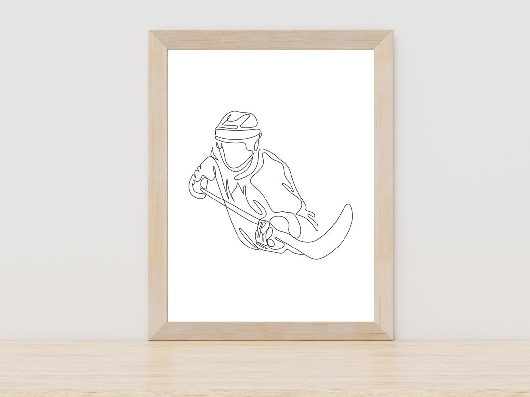Hockey Line Art Hockey Wall Art Print Minimalist Sport Abstract Print Hockey Lover Gift Hockey