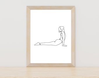 Decor Woman Yoga, Yoga Printing, Yoga Pose Poster, Boho Line Art, Printable Wall Art, Fitness Woman, Feminist Wall Art, Empower Print Art