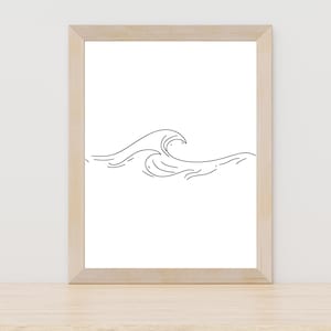 波のラインアート、海のラインアート