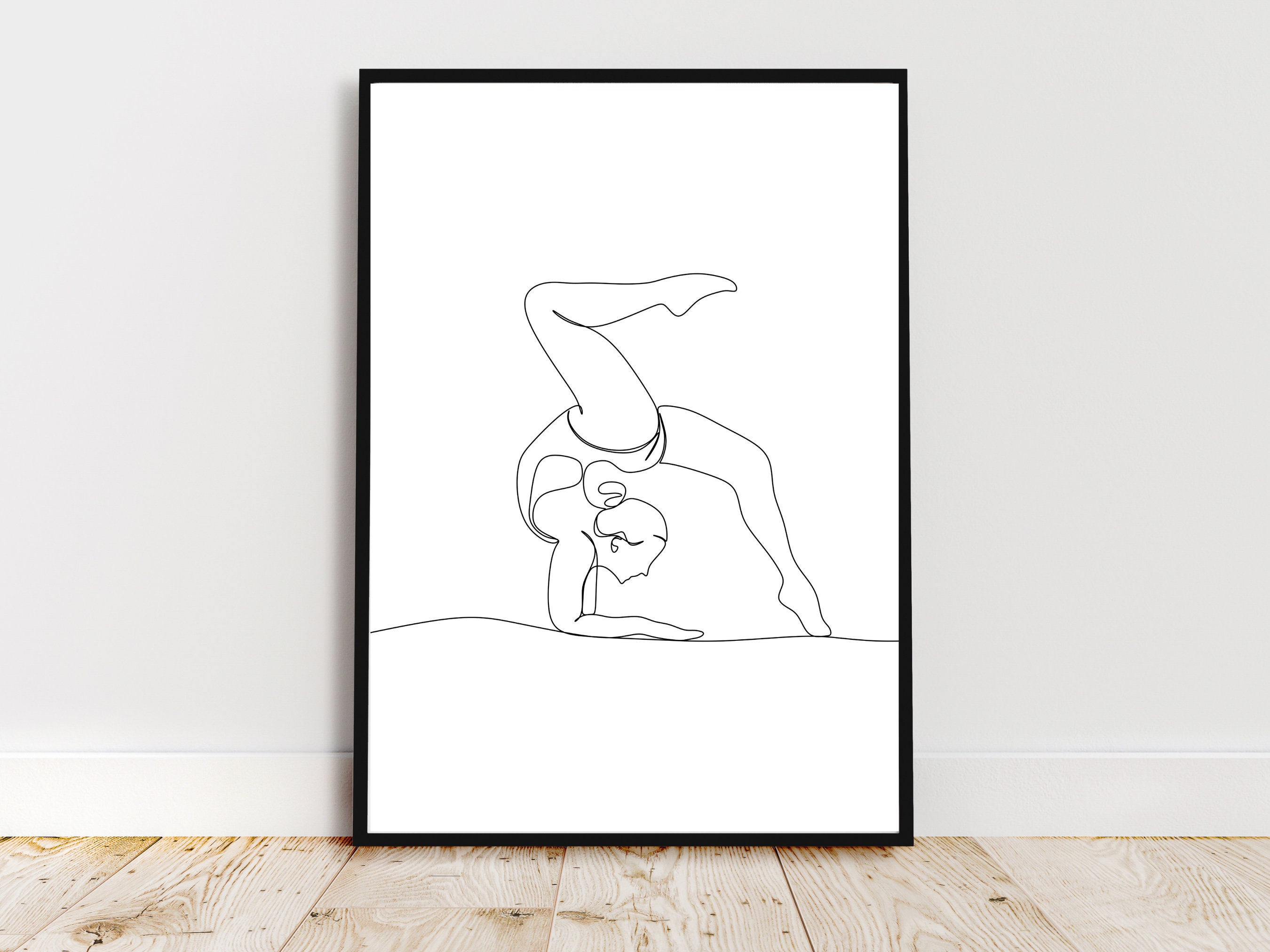 Gymnast Line Art Gymnastics Wall Art Gymnast Gift for Gymnastics Girl