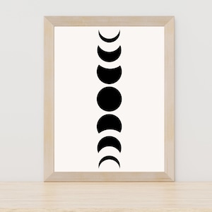 Moon Phase Abstract Wall Art Moon Print Phases of the Moon Print Moon Wall Art Celestial Decor Lunar Moon Phases Photos Space Moon Print Art