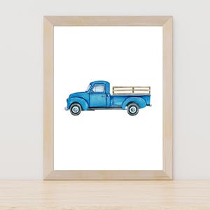 Classic truck watercolor painting downloadable artwork, vintage truck printable wall art, rustic truck watercolor digital file, antique art