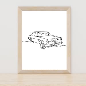 Old Fashioned Car Line Art Abstract Sports Car Art Print Racer Room Decor Automobile Poster Man Cave Wall Art Race Car Sketch Car Wall Art