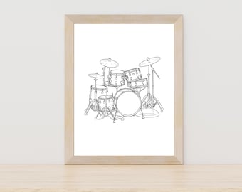 Drums line art