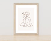 Dog Line Art, Pet Line Drawing, Custom Line Art, Single Line Drawing, Dog Drawing, One Line Drawing, Custom Drawing, Digital Dog Portrait