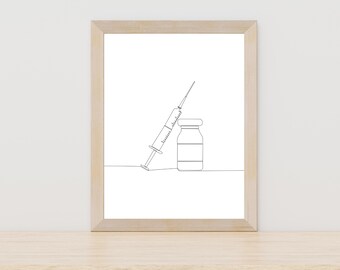 Medication line art, medicine wall art