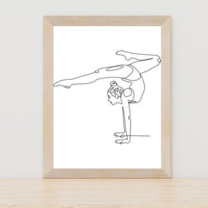 Gymnast Line Art Gymnastics Gift Prints Gymnast Wall Art Gymnastics Art Gymnastic Printable Gymnastics Printable Art Gymnastic Sport Print