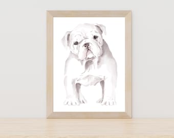 English bulldog painting