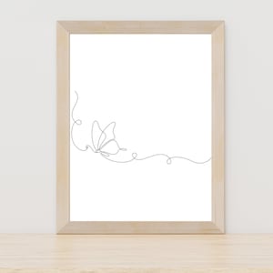 Butterfly Line Drawing Botanical Wall Art Minimalist Butterfly Wall Art Butterfly Continuous One Line Drawing Butterflies Wall Art Nursery