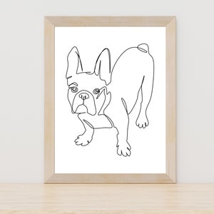 Boston Terrier Line Art, Boston Terrier Minimalist Line Art, Boston Terrier Wall Art, Boston Terrier Prints, Printable Line Art, Dog Decor