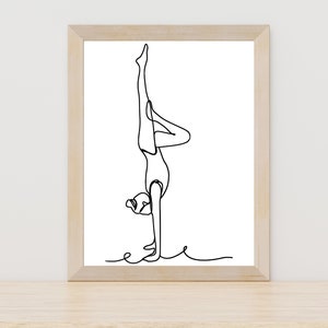 Handstand Line Art Gymnastics Print Gymnast Line Art Gymnastics Poster Gift for Gymnast Wall Decor Sport Printable Gymnastic Wall Decor Art
