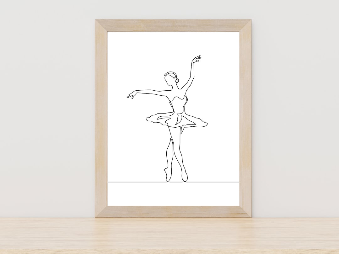 Ballerina Dancer Simple Line Art, Ballet Dancer Figure Line Art ...