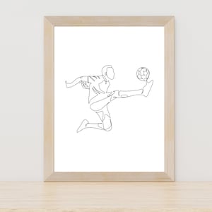 Boy Soccer Print, Soccer Boy, Teens Boy Room, Soccer Player, Football Wall Art, Minimalist Soccer Player Wall Art Print, Soccer Player Art